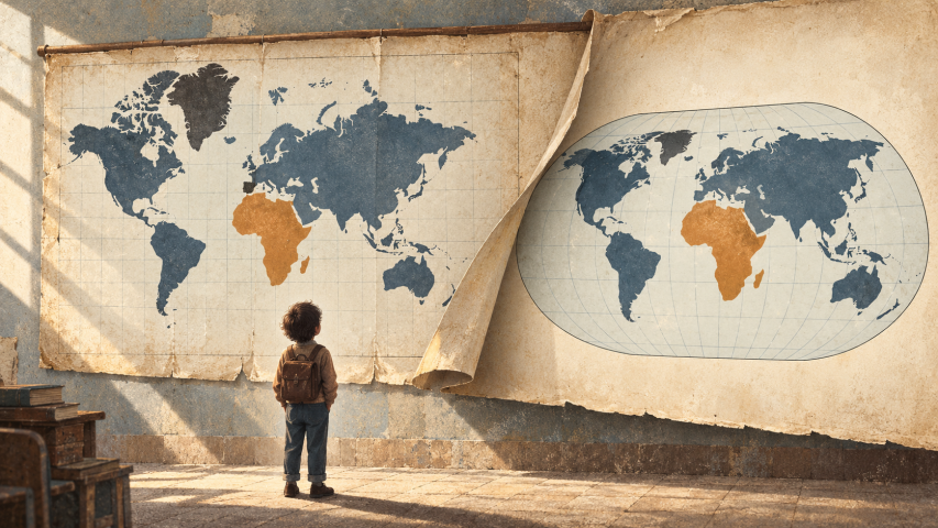 Il mondo rappresentato con la proiezione Equal Earth